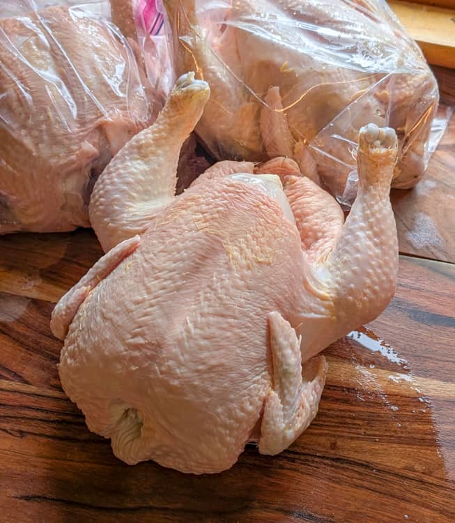 Cornish Cross butchered carcass 8 weeks